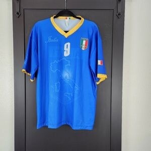 Italy World Cup Jersey Top # 9 Lucca Toni Size Men's XL